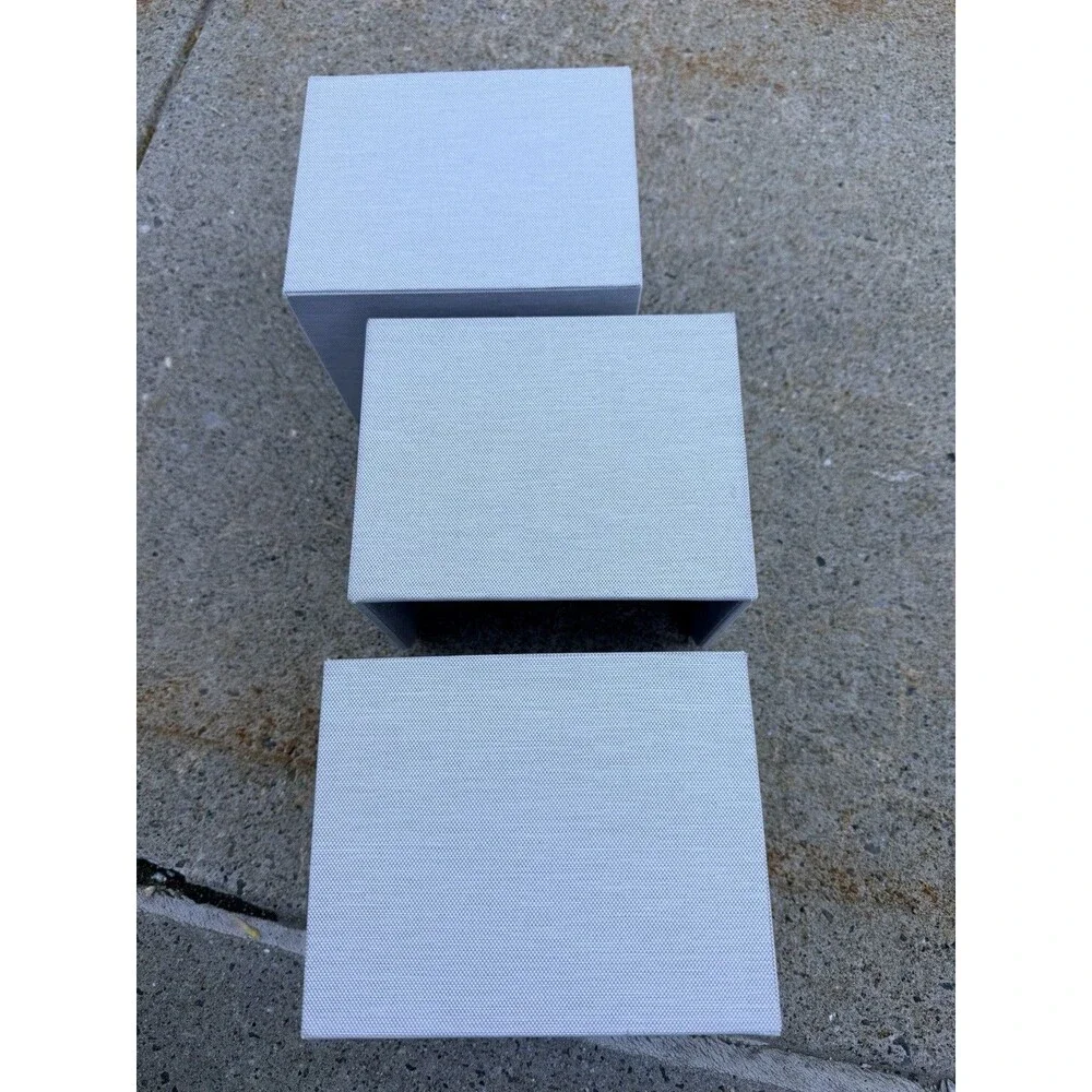 Set of 3 CARAWAY Gray Fabric Magnetic Storage Organizers